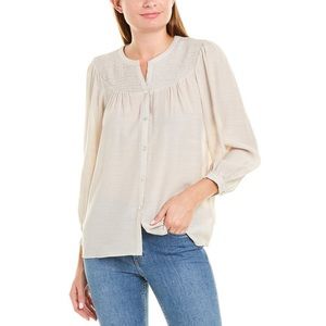 Nanette Lepore Smocked Tunic Top - LIGHT STONE